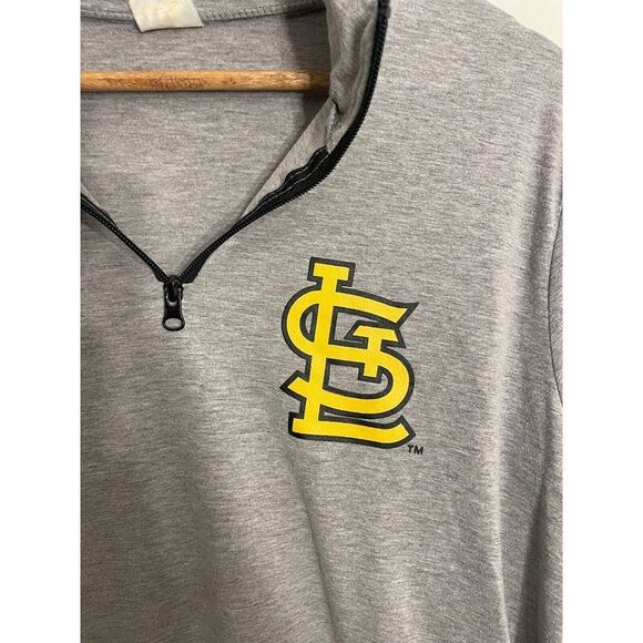 VTG Saint Louis Tigers 1/4 Zip Pullover Long Sleeve Gray Sweatshirt Mens Large‎ - Picture 3 of 8